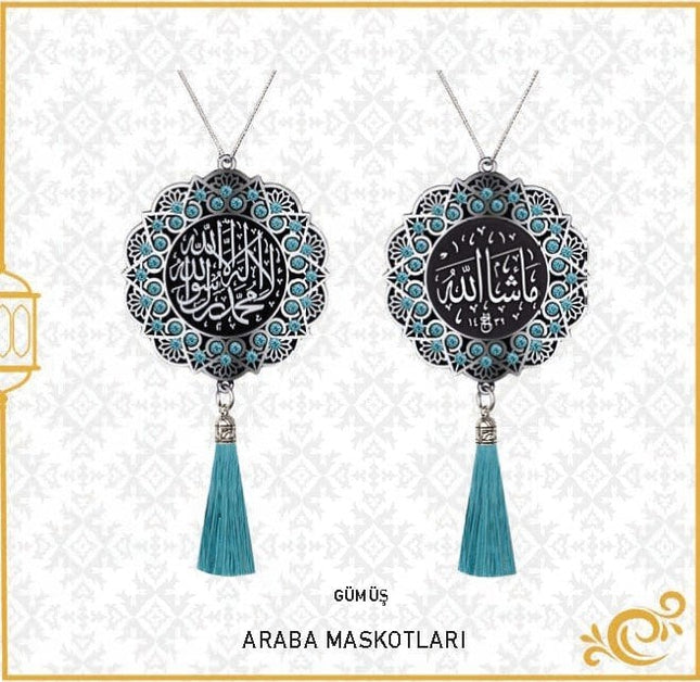 7 Cm Maşallah Ve Kelime-i Tevhid  Papatya Maskot Oto Süs 10'Lu