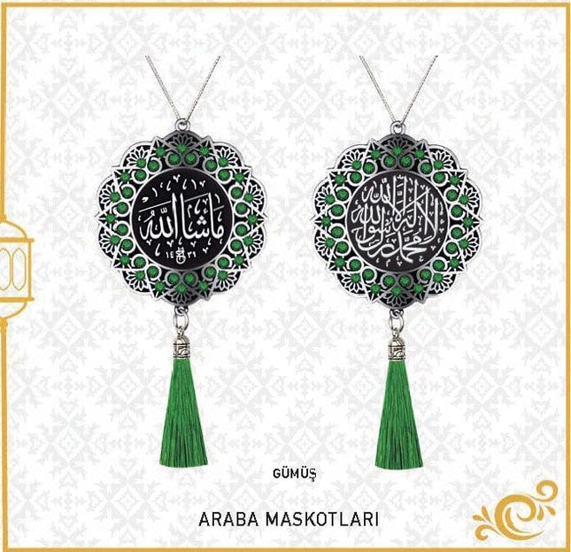 7 Cm Maşallah Ve Kelime-i Tevhid  Papatya Maskot Oto Süs 10'Lu