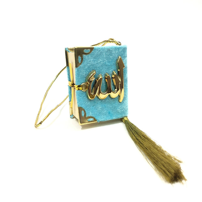 Kadife Kaplı Altın Lafızlı Tam Mini Kuran-ı Kerim Oto Süs 10'lu