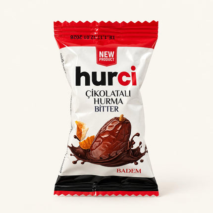 Hurci - Bitter Çikolatalı Tüm Bademli Hurma (1 kg)