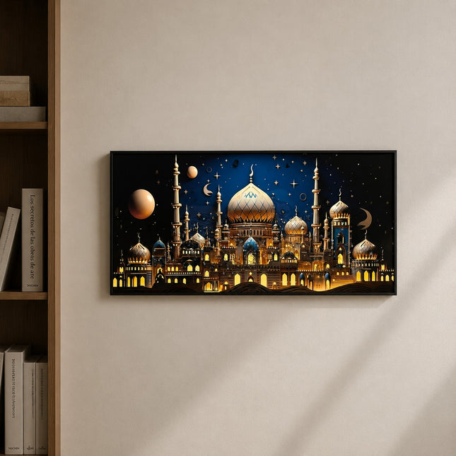 30x60 cm Babür Cami Temalı Duvar Tablosu