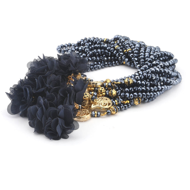 99'Luk 6 Mm Kristal İki Tül Güllü Tesbih (10 Adet)