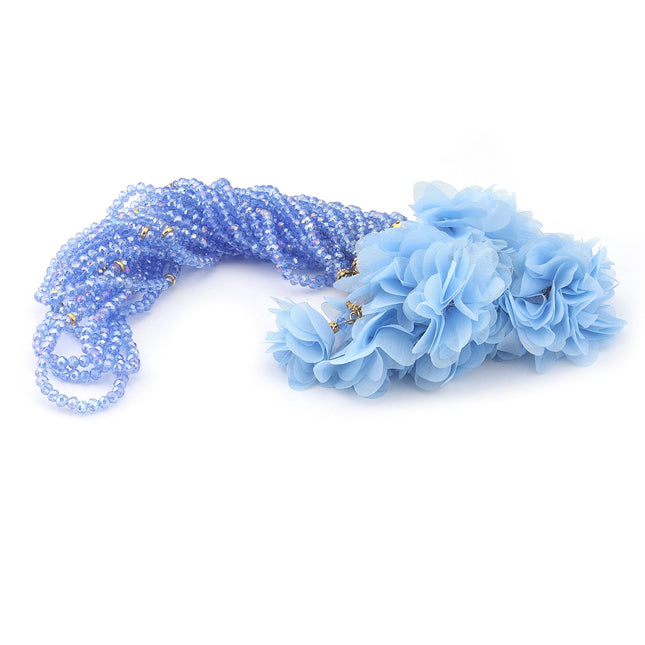 99'Luk 6 Mm Kristal İki Tül Güllü Tesbih (10 Adet)