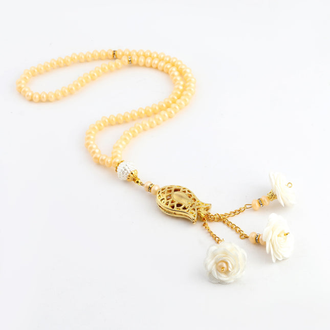 99'Luk 6 Mm Üç Güllü Laleli İnci Tesbih (10 Adet)