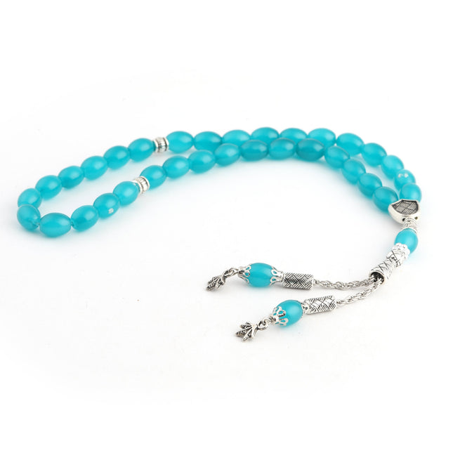 33'Lük 10 Mm Arpa Lüks Cam Akik Tesbih (10 Adet)