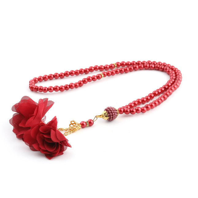 99'Luk 6 Mm İki Tül Güllü İnci Tesbih (10 Adet)