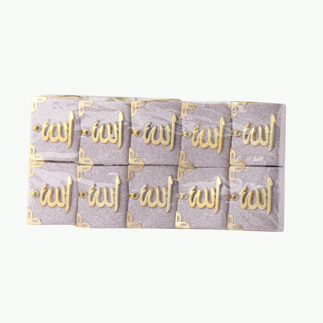 Çift Sayfalı Lüx Simli Tam Kuran-ı Kerim Mini Oto Süs 10'Lu