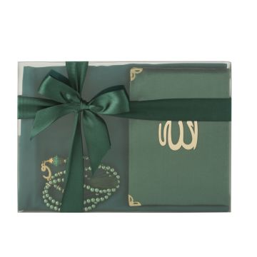 Hediyelik Eşarp Yasin Kitabı Ve Tesbih Seti Yeşil