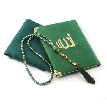 Hediyelik Eşarp Yasin Kitabı Ve Tesbih Seti Yeşil