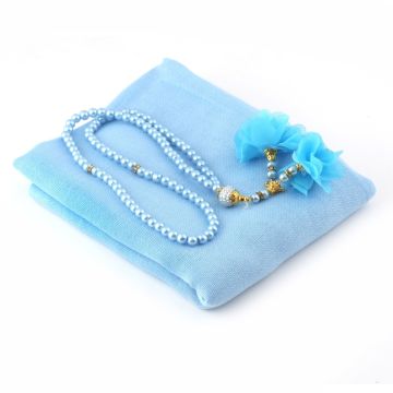 Hediyelik Şal Tesbih Seti Mavi