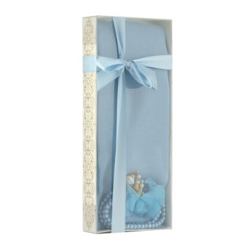 Hediyelik Şal Tesbih Seti Mavi