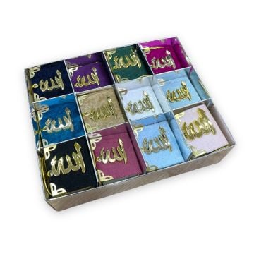 Kadife Kaplı Altın Lafızlı Tam Mini Kuran-ı Kerim Oto Süs 24'Lü