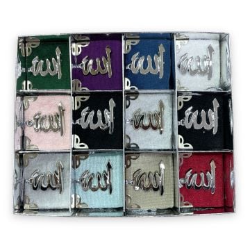 Kadife Kaplı Gümüş Lafızlı Tam Mini Kuran-ı Kerim Oto Süs 24'Lü