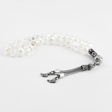 33'Lük 8 Mm Kristal Tesbih (50 Adet) Beyaz