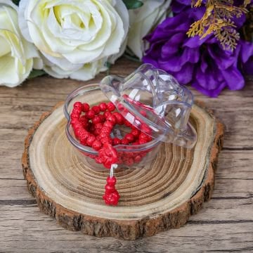 Şeffaf Gül Kutulu Kokulu Tesbih 24'Lü