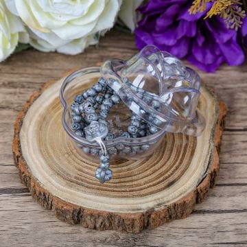 Şeffaf Gül Kutulu Kokulu Tesbih 24'Lü