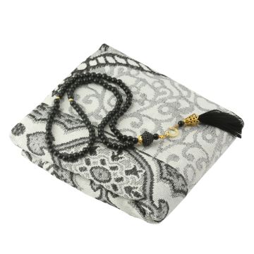 Bade Serisi Hediyelik Seccade Tesbih Seti Siyah