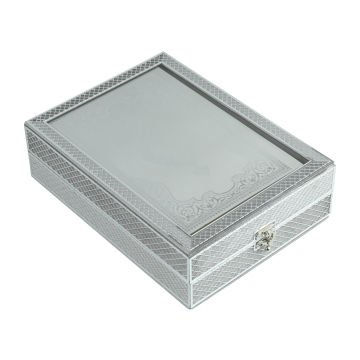 21x28x8 Cm Seccade Kuran-ı Kerim Tesbih Kutusu Gri
