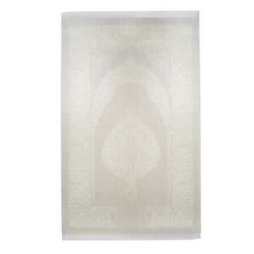 17x17x8 Cm Camlı Seccade Kuran-ı Kerim Tesbih Kutusu Krem