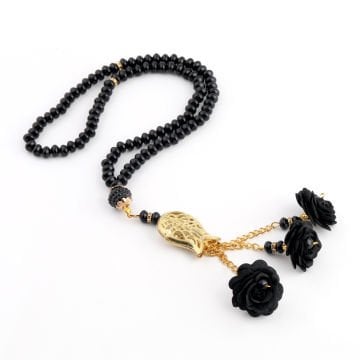 Yıldız Serisi Seccade Tesbih Seti Siyah