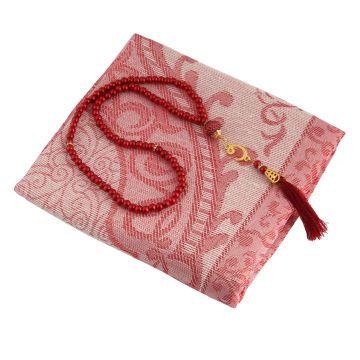 Üsküdar Serisi Hediyelik Seccade Tesbih Seti: Bordo