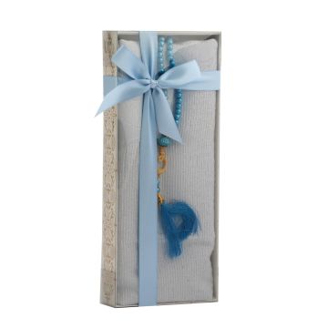 Üsküdar Serisi Hediyelik Seccade Tesbih Seti: Mavi