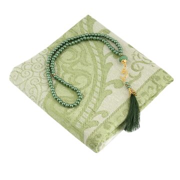 Üsküdar Serisi Hediyelik Seccade Tesbih Seti: Yeşil