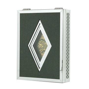 20x29x6 Cm Prizma Plaket Kuran-ı Kerim Tesbih Kutusu Yeşil