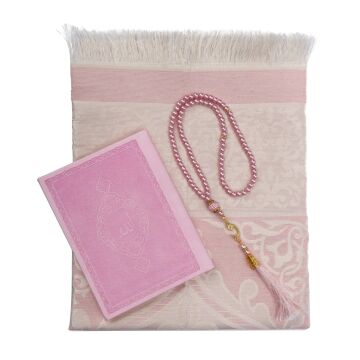 Termo Deri Lüks Yasin Seccade Seti Pembe