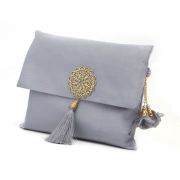 Şantuk Flower Seccade Tesbih Seti Gri