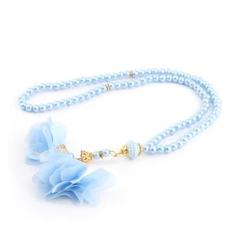 Şantuk Flower Seccade Tesbih Seti Mavi