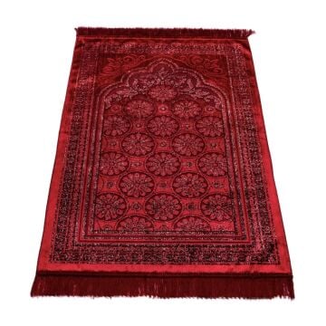 Simli Kadife Seccade Bordo