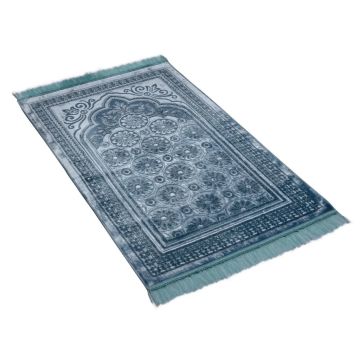 Simli Kadife Seccade Mavi