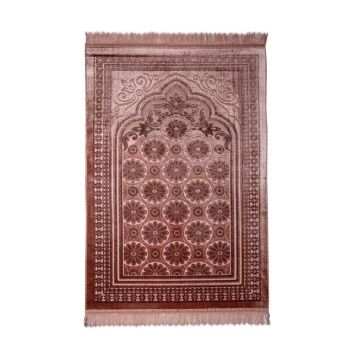 Simli Kadife Seccade Pembe