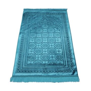 Simli Kadife Seccade Turkuaz