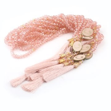 99'Luk 8 Mm Mineli Kristal Tesbih (10 Adet) Pembe