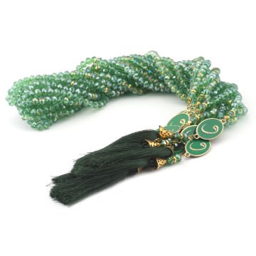 99'Luk 8 Mm Mineli Kristal Tesbih (10 Adet) Açık Yeşil
