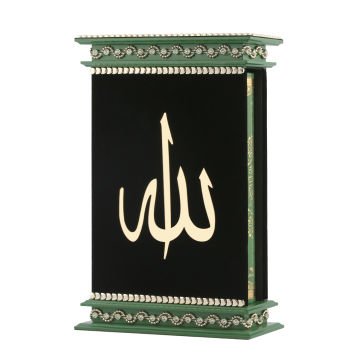 21*32 Cm Kadife Kuran-ı Kerim Kutusu Yeşil