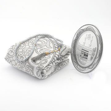 Hediyelik Seccade Tesbih Pano Seti Gri