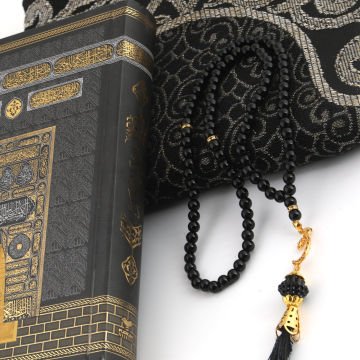Hediyelik Kuran-ı Kerim Seccade Tesbih Seti Siyah