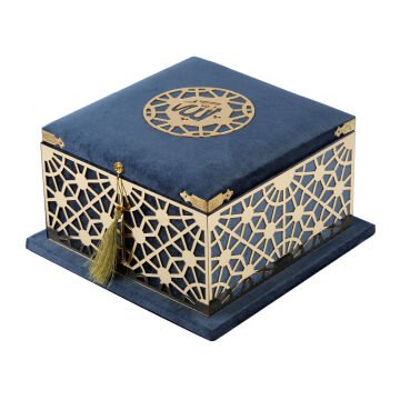 19x19 Cm Şehzade Serisi Kuran-ı Kerim Tesbih  Kutusu Lacivert