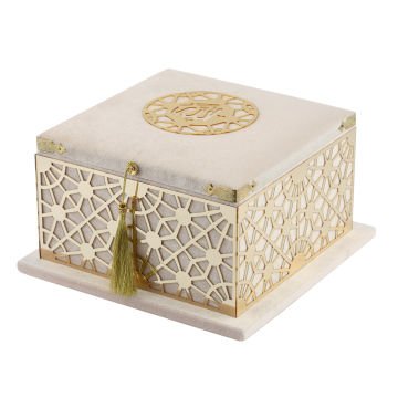 19x19 Cm Şehzade Serisi Kuran-ı Kerim Tesbih  Kutusu Pudra