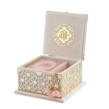 19x19 Cm Şehzade Serisi Kuran-ı Kerim Tesbih  Kutusu Pudra