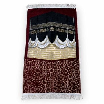 Şönil Büyük Kabe Model Seccade Bordo