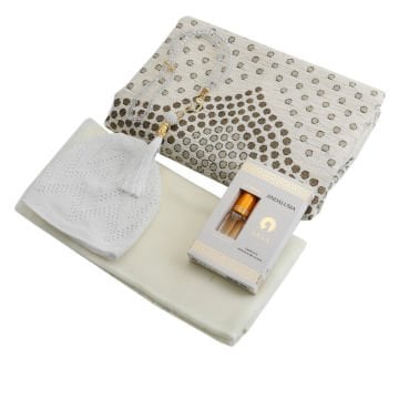 Hediyelik Seccade Eşarp Tesbih Takke Ve Esans Seti