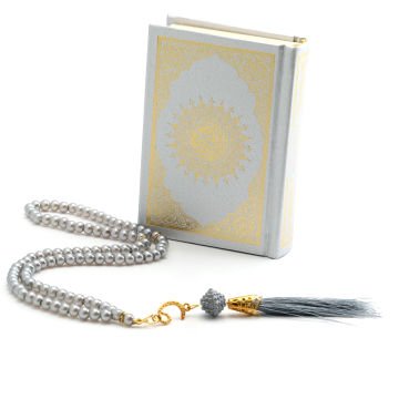 Hediyelik Kuran-ı Kerim Tesbih Seti Gri