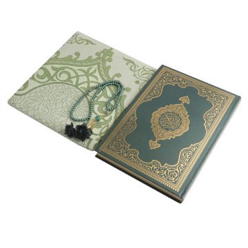 Hediyelik Seccade Kuran-ı Kerim Tesbih Seti Yeşil