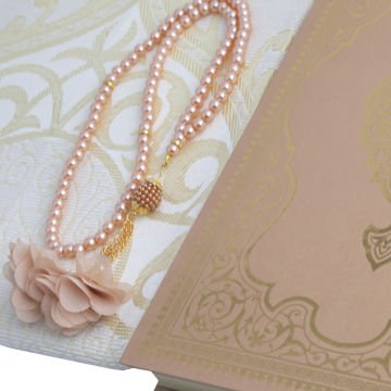 Hediyelik Seccade Kuran-ı Kerim Tesbih Seti Gold