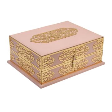 24x32 Cm Selimiye Deri Kuran-ı Kerim Tesbih Kutusu Pembe