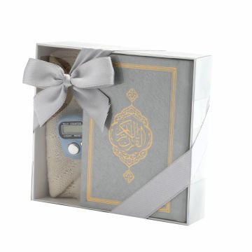 Hediyelik Kuran-ı Kerim Takke Zikirmatik Seti Gri